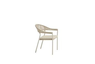 Sienna stacking dining chair linen with cushion zijaanzicht, 4SO, tuincentrumoutlet.com
