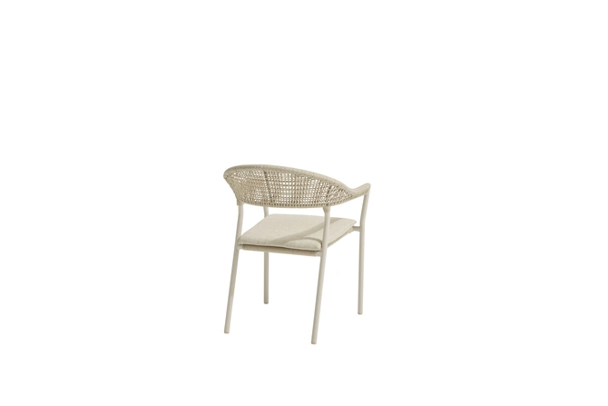 Sienna stacking dining chair linen with cushion achteraanzicht, 4SO, tuincentrumoutlet.com