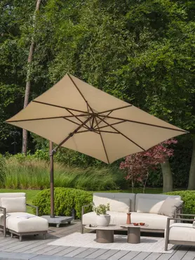 Siesta Premium 300 x 300 cm. beach met wenge frame sfeer, 4 Seasons Outdoor, tuincentrumoutlet.com