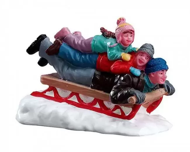 Sledding with dad, Lemax, tuincentrumoutlet