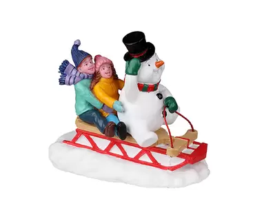 Sledding with frosty - lemax - tuincentrumoutlet.com