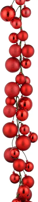 Slinger kerstballen l180d4cm rood, Mica decorations, Tuincentrumoutlet.com