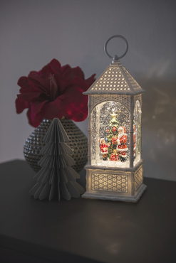 Sneeuwlantaarn kerstman 27cm wit sfeer, Konstsmide, tuincentrumoutlet