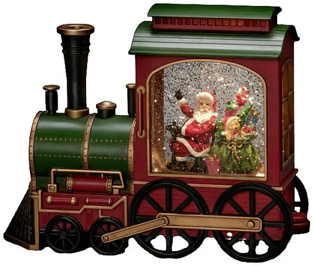 Sneeuwlantaarn locomotief kerstman bo - afbeelding 1