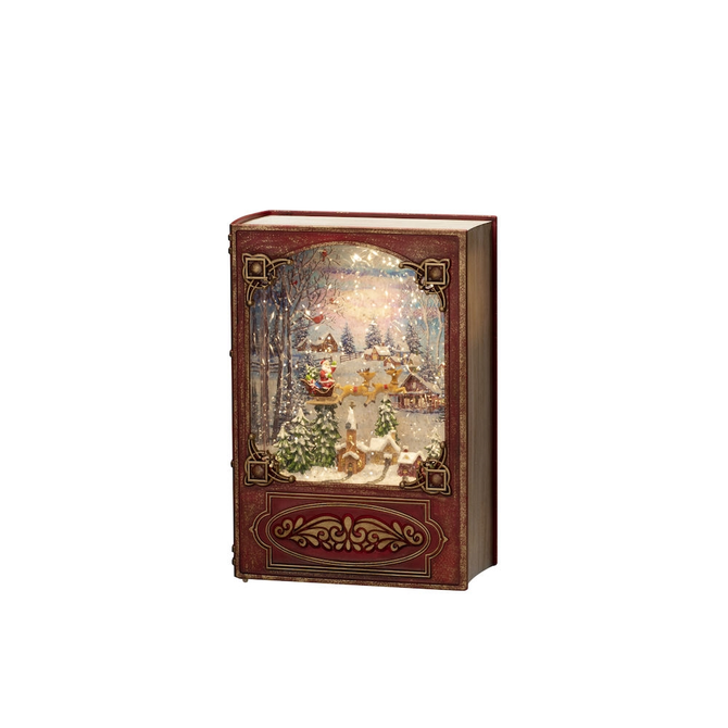 Snwlantaarn boek kerstman vliegt bo wit, Konstsmide, tuincentrumoutlet