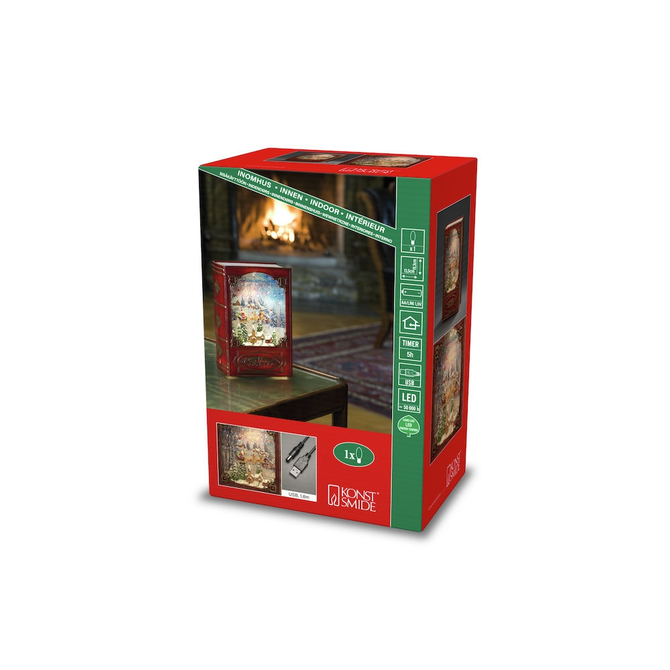 Snwlantaarn boek kerstman vliegt bo doos, Konstsmide, tuincentrumoutlet