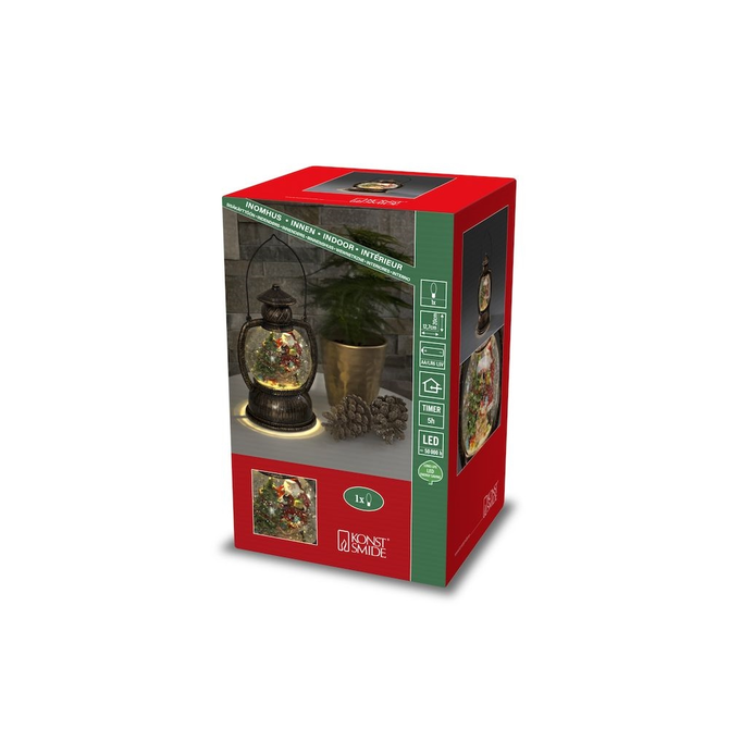 Snwlantaarn kerstman h20cm brons bo doos, Konstsmide, tuincentrumoutlet