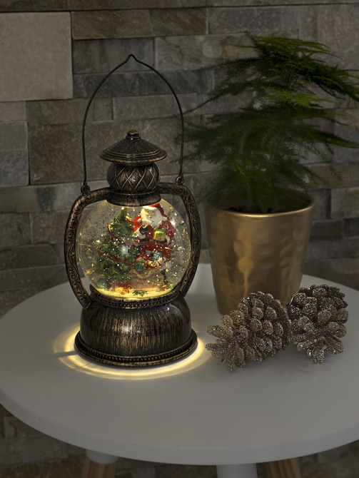 Snwlantaarn kerstman h20cm brons bo sfeer, Konstsmide, tuincentrumoutlet