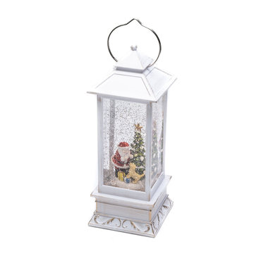 Snwlantaarn kerstman h27.5cm wit bo wit, Konstsmide, tuincentrumoutlet