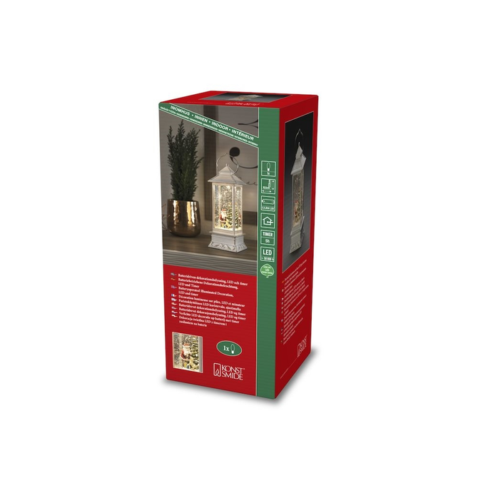 Snwlantaarn kerstman h27.5cm wit bo doos, Konstsmide, tuincentrumoutlet