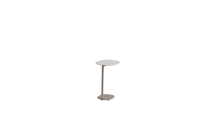 Sofie support table ceramic oyster 35 X 30 X 50 cm mocca, zijaanzicht 4SO, tuincentrumoutlet.com