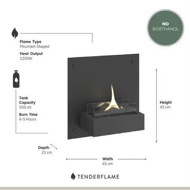 Solo 90 Black afmetingen, Tenderflame, tuincentrumoutlet.com