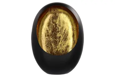 Marrakech Egg T-light BLACK-GOLD 31X14X40CM, Daan Kromhout, tuincentrumoutlet