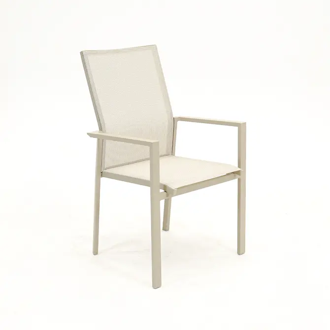 Stapelstoel Delia creme Hoge rug, Vita, Tuincentrumoutlet