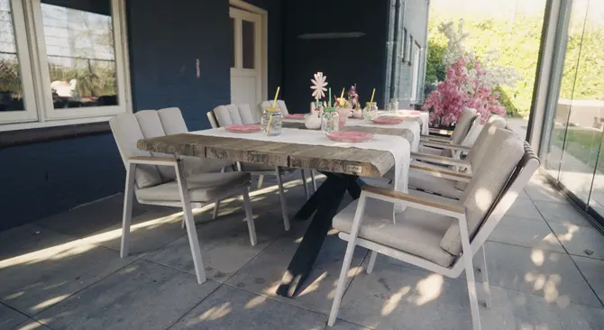 Stapelstoel leather Fauteuil créme sfeer, Vita, Tuincentrumoutlet.com