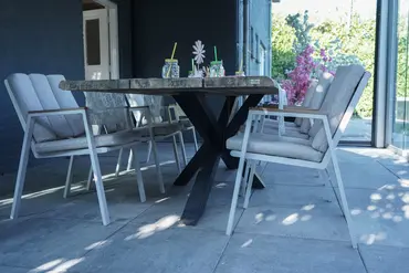Stapelstoel leather Fauteuil créme sfeer, Vita, Tuincentrumoutlet.com