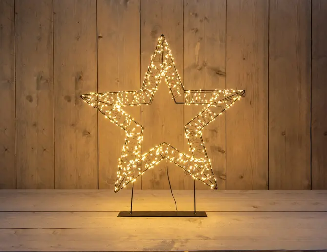 STER 3D OP VOET METAAL 1200LED FLASH IP44 TRAFO MET TIMER EN DIMMER 56X5CM CLASSIC WARM sfeer, Anna's collection, tuincentrumoutleyt.com