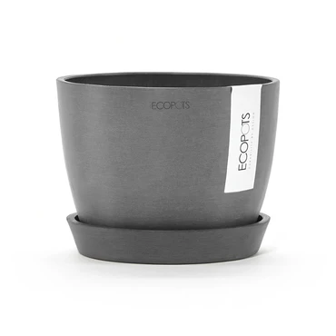 Stockholm 16 Grijs met onderschotel, Ecopots, tuincentrumoutlet.com