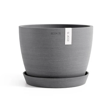 Stockholm 20 Grijs met onderschotel, Ecopots, tuincentrumoutlet.com