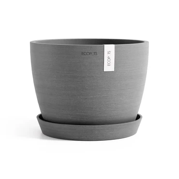 Stockholm 24 Grijs met onderschotel, Ecopots, tuincentrumoutlet.com