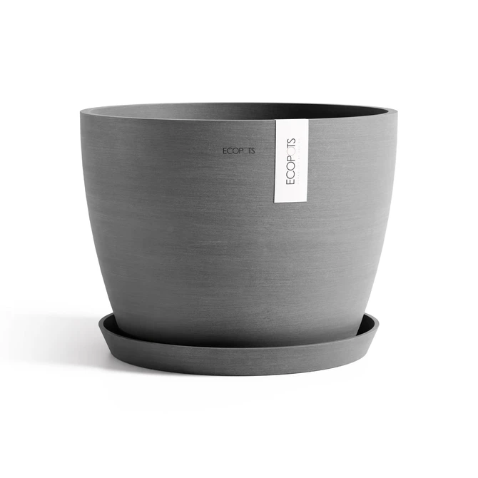 Stockholm 45 Grijs met onderschotel, Ecopots, tuincentrumoutlet.com