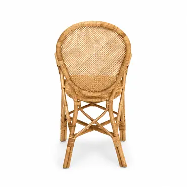 Stoel Ibiza Rotan Blond 52x61h90cm achter, Van der Leeden, Tuincentrumoutlet.com