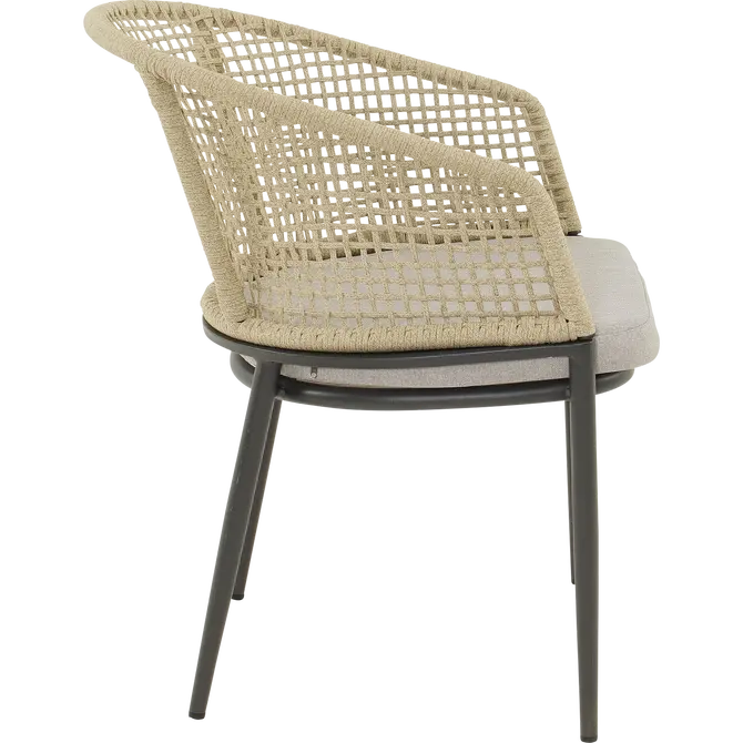 Stoel Kioto beige zijkant, Lesli Living, tuincentrumoutlet.com