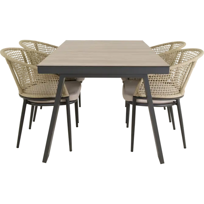 Stoel Kioto beige sfeerfoto, Lesli Living, tuincentrumoutlet.com