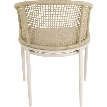 Stoel Kioto Crema beige achter, Lesli Living, tuincentrumoutlet.com