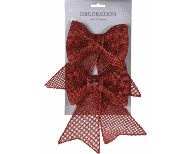 STRIK 18CM 2STS GLITTER ROOD, Koopman, tuincentrumtoutlet