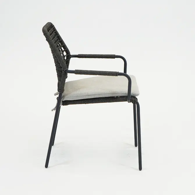 Swifty dining stoel c.black/ TPU grey/ valley sand zijkant, Garden impressions, Tuincentrumoutlet.com