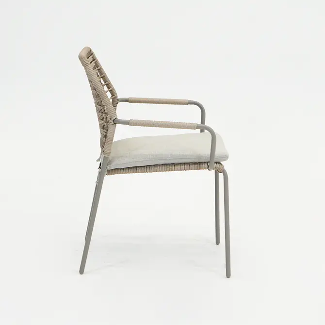 Swifty dining stoel taupe/TPU natural zijkant, Garden impressions, Tuincentrumoutlet.com