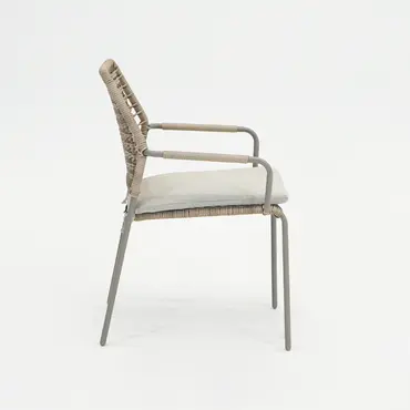 Swifty dining stoel taupe/TPU natural zijkant, Garden impressions, Tuincentrumoutlet.com