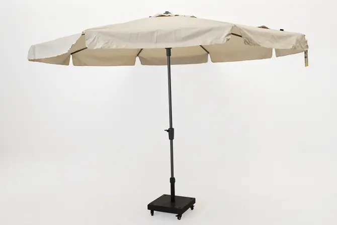 Syros 350cm ecru met verrijdbare 50kg voet parasol, Madison, tuincentrumoutlet
