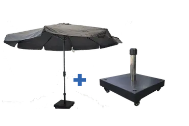 Syros 350cm grijs met verrijdbare 50kg voet - afbeelding 7