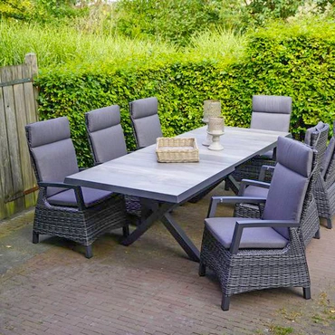 Tafel Castilla 2.0 Negro met kruispoot  243x103cm, Lesli Living, Tuincentrumoutlet 1