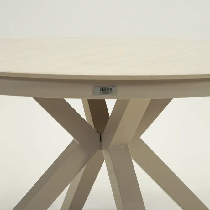 Tafel davos crema 118cm, Lesli Living poot, Tuincentrumoutlet.com