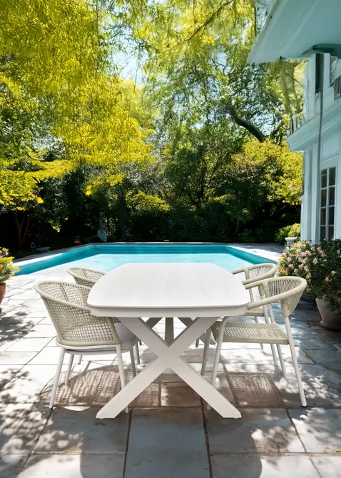 Tafel Davos Crema Deens ovaal 200x100cm sfeer, Lesli Living, tuincentrumoutlet.com