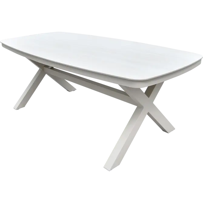 Tafel Davos Crema Deens ovaal 200x100cm schuin, Lesli Living, tuincentrumoutlet.com