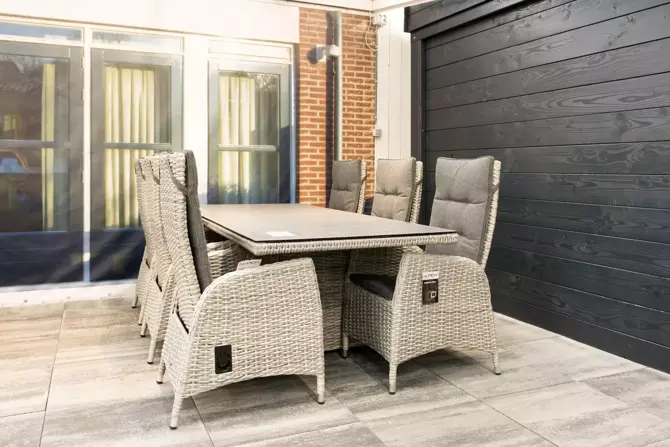 Tafel monrow wicker l180b90cm leaf - afbeelding 1