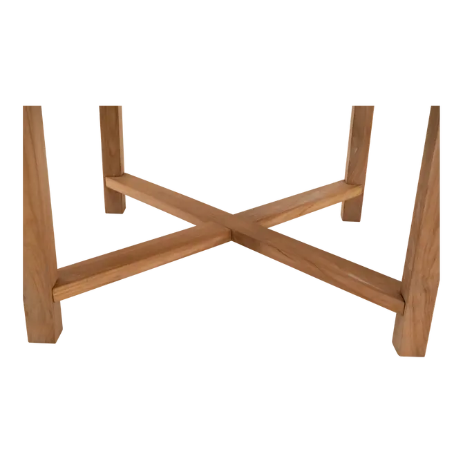 Tafel teak ø180x75cm detail onderstel, Lesli Living, tuincentrumoutlet