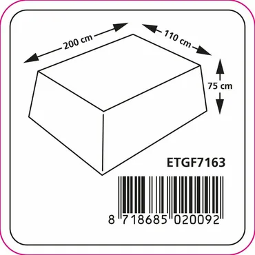 Tafelhoes ca 190x110x75cm grijs afmetingen, Eurotrail, tuincentrumoutlet