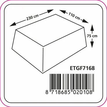 Tafelhoes ca 230x110x75cm grijs afmetingen, Eurotrail, tuincentrumoutlet