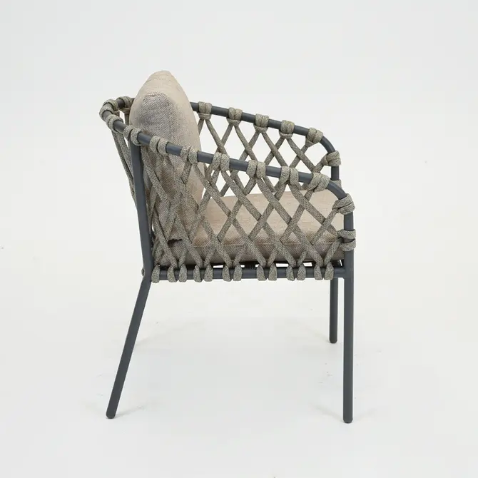 Tanami eetstoel antraciet zijkant, Vita Tuinmeubelen, Tuincentrumoutlet.com