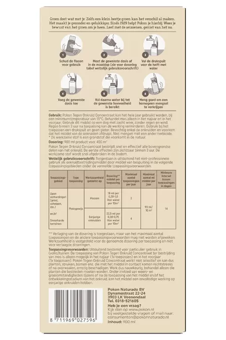 Tegen onkruid concentraat 900ml - achterkant - tuincentrumoutlet