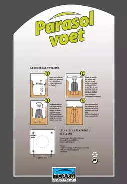 Terra EasyFoot parasolvoet zijkant verpakking, EasyFoot, tuincentrumoutlet