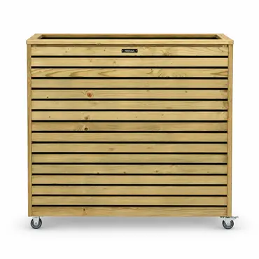 Terrasbloembak elan voorkant 93x30x103 impgr incl. wielen, woodvision, tuincentrumoutlet.com