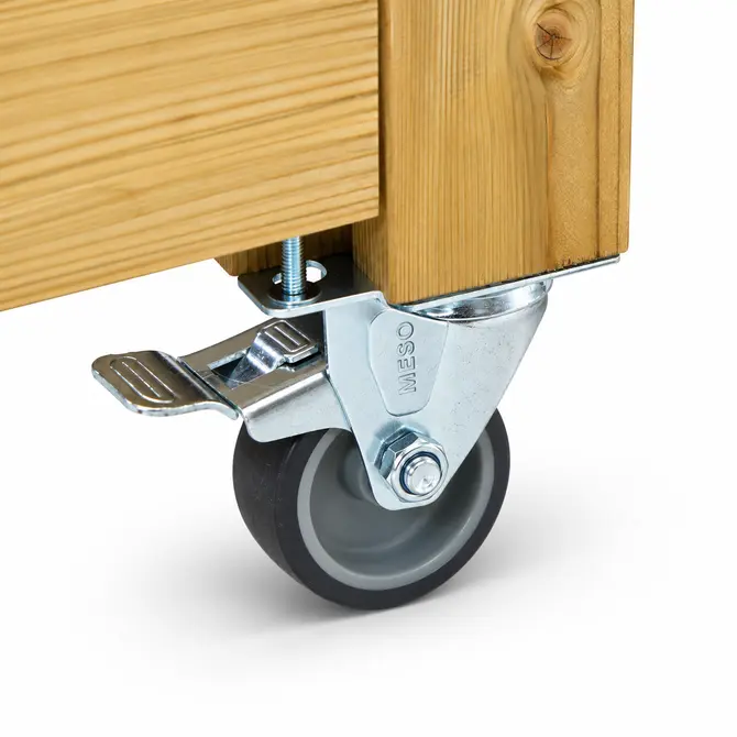 Terrasbloembak elan wiel rem 93x30x103 impgr incl. wielen, woodvision, tuincentrumoutlet.com