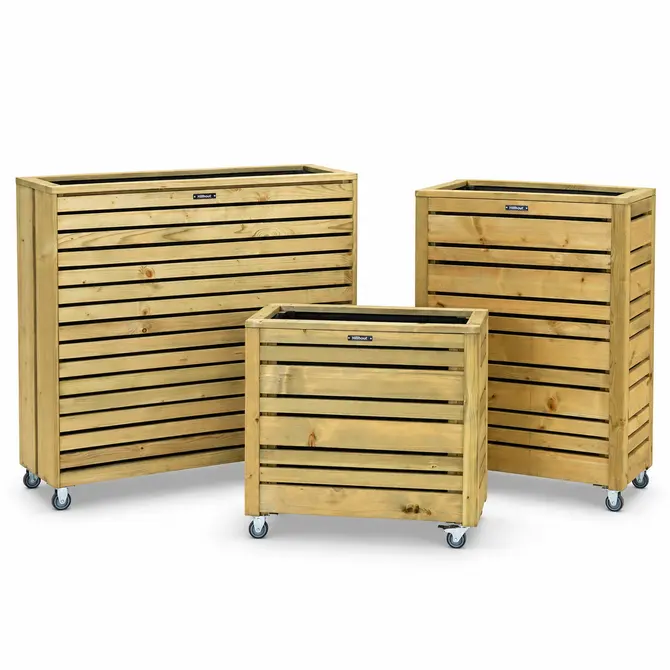 Terrasbloembak sfeer elan 93x30x103 impgr incl. wielen, woodvision, tuincentrumoutlet.com