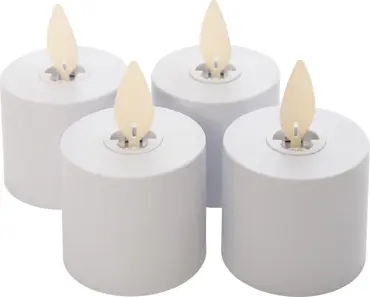 THEELICHT BEWEGENDE VLAM UITBREIDINGSET DIA 5X6CM WIT SET VAN 4, Anna's collectiom, tuincentrumoutlet.com